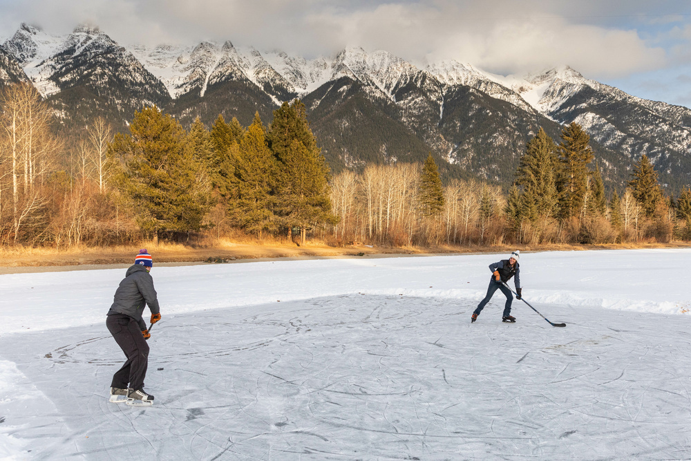 skating on frozen lakes